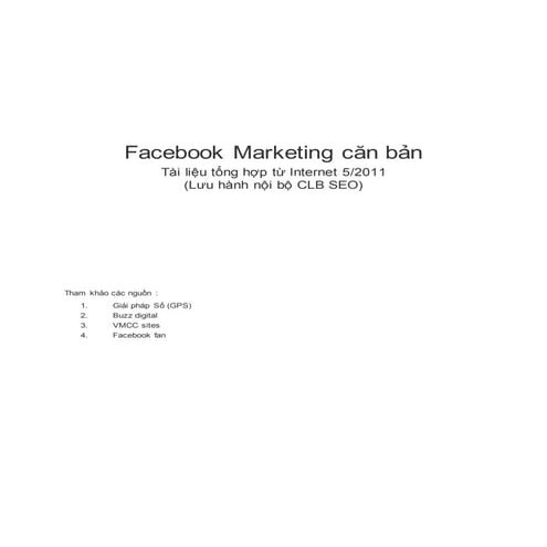 Facebook marketing căn bản