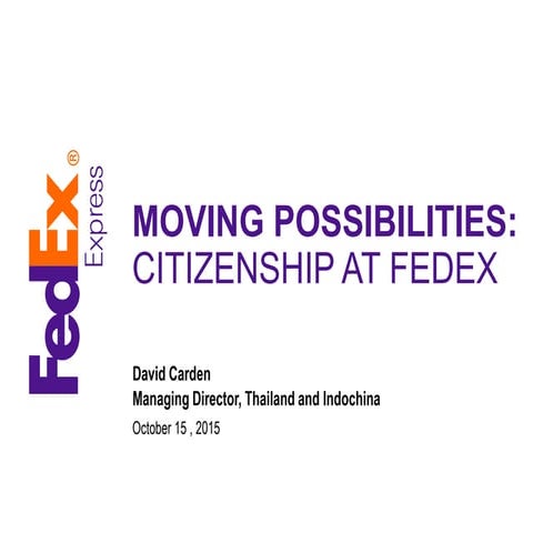 FedEx Citizenship and Social Responsibility Goals