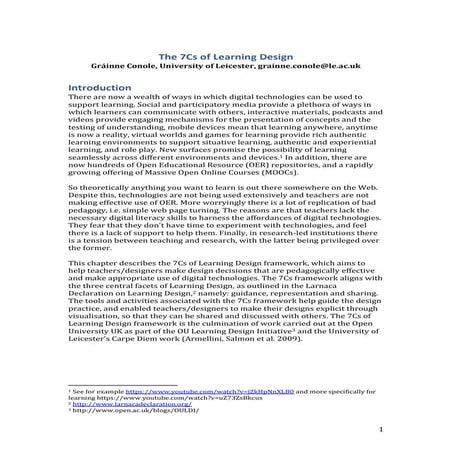 The 7 cs of learning design