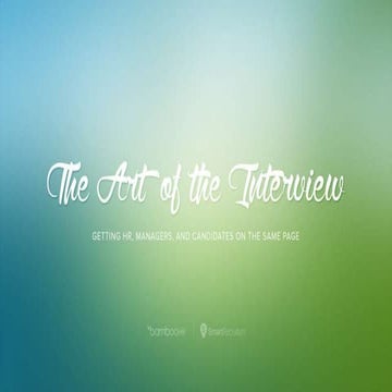 The Art of The Interview
