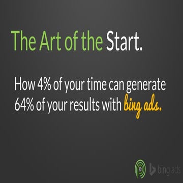 The Art of the Start: How 4% of Your Time can Generate 64% of your Results wi...