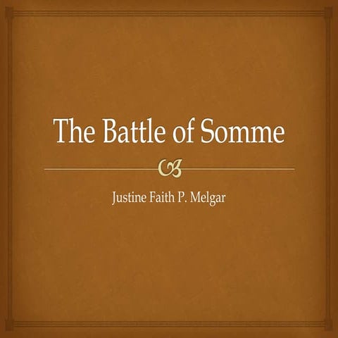 The Battle of Somme