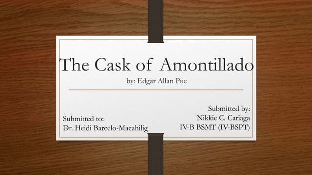 The cask of amontillado