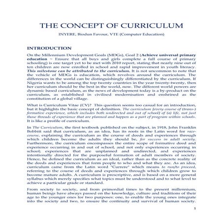 The concept of curriculum