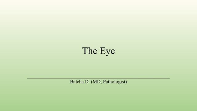 The Eye is full of pathological diseases.