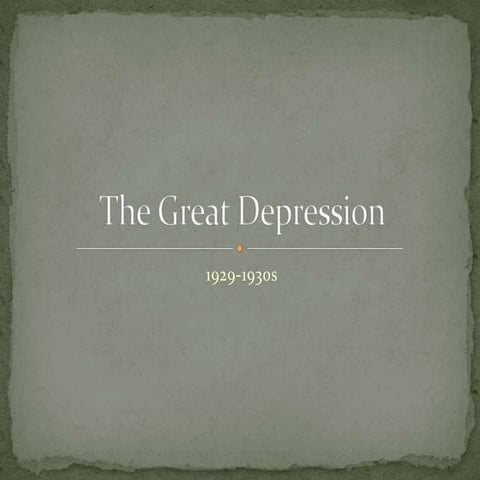 The Great Depression 1