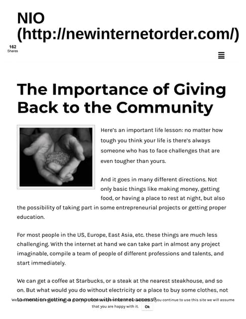 The importance of giving back to the community
