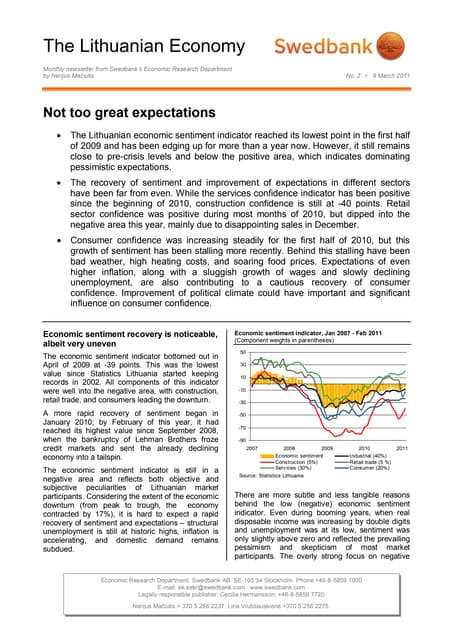 The Lithuanian Economy, No.2, 9 March/2011