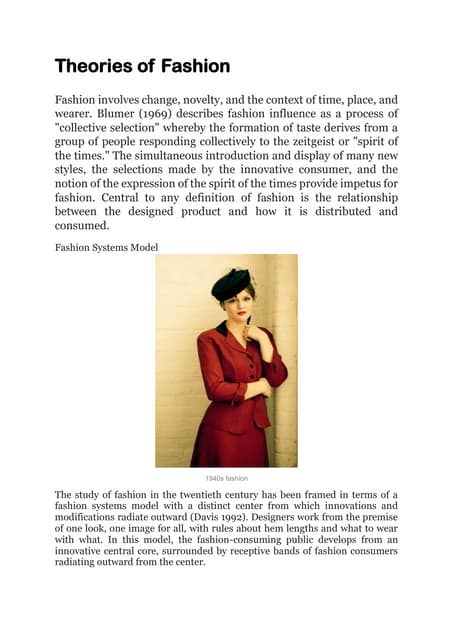 Theories of fashion notes