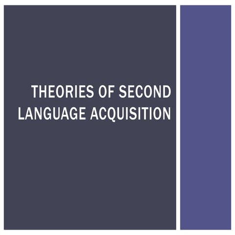 Theories of second language acquisition