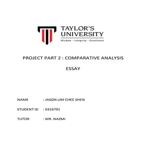 COMPARATIVE ANALYSIS ESSAY
