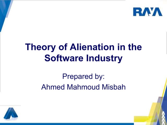 Theory of alienation in the software industry