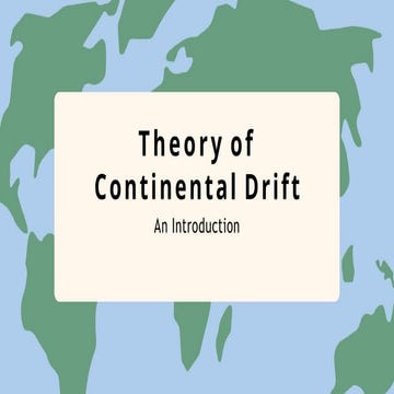 Theory of Continental Drift Science Presentation in Green Light Yellow Flat G...