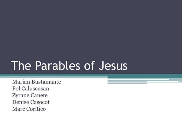 The parables of jesus 