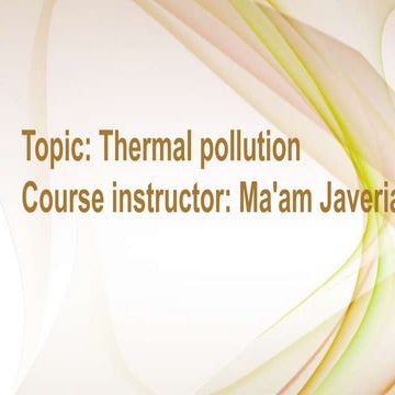 Environmental pollution,Thermal Pollution
