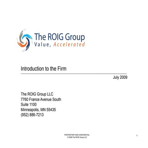 The ROIG Group Introduction