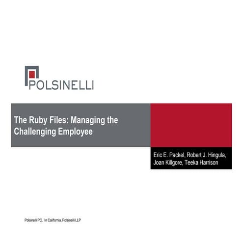 The Ruby Files: Managing the Challenging Employee