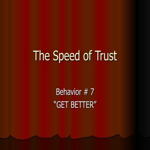 The speed of trust presntation get better
