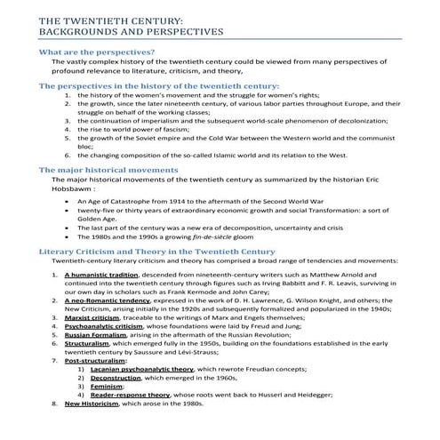 The twentieth century