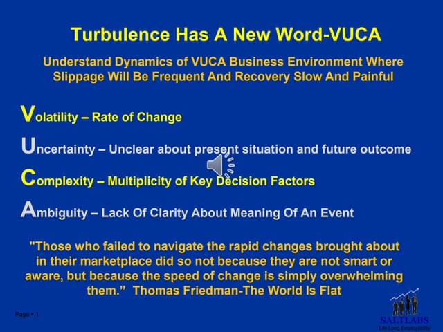The Vuca Company Book & Workshop Introduction