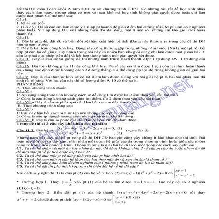 đề Thi toán ka 2011