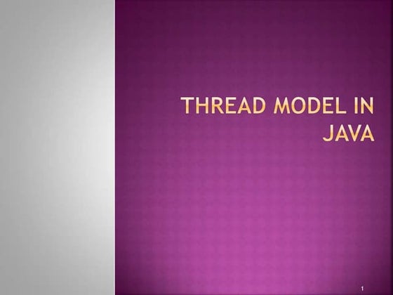 Thread model in java