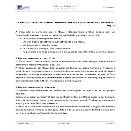 Etica e Educacao