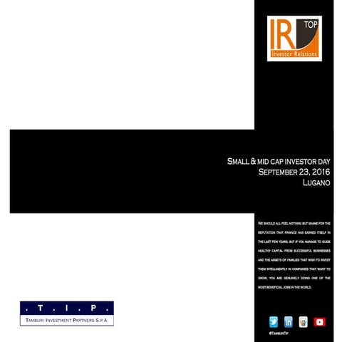 TIP- presentation: “Lugano Small & Mid Cap Investor Day” 