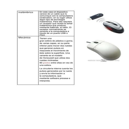 Tipos de mouses