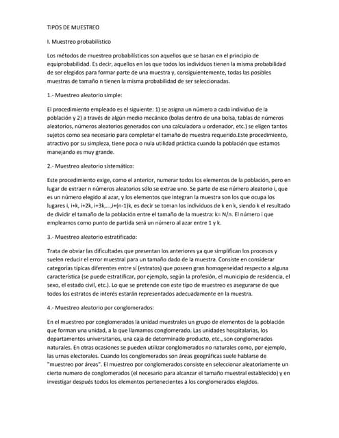 Tipos de muestreo