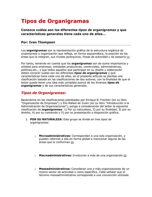 Tipos de organigramas
