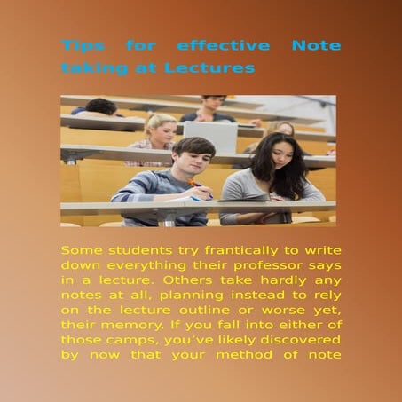Tips for effective Note taking at Lectures