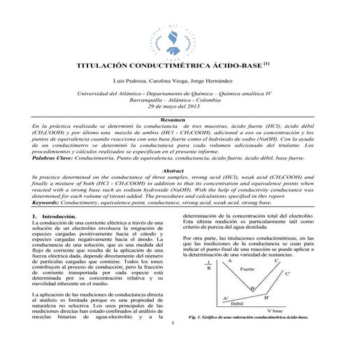 Titulación conductimétrica ácido base