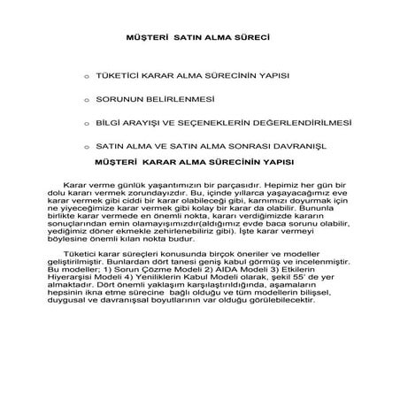 Tüketici Satın Alma Süreci