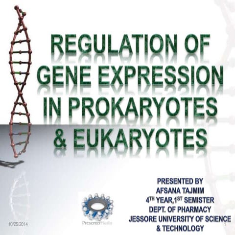 REGULATION OF GENE EXPRESSION IN PROKARYOTES & EUKARYOTES