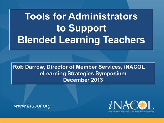 Tools for Administrators of Blended Learning Programs