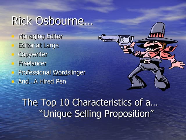 Top 10 USP's (Unique Selling Propostions)