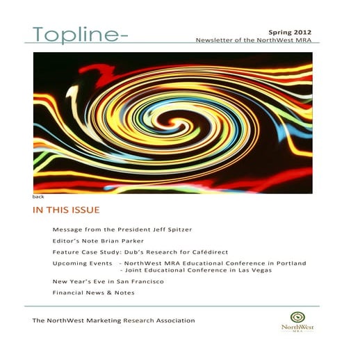 NorthWest MRA Topline - Spring 2012