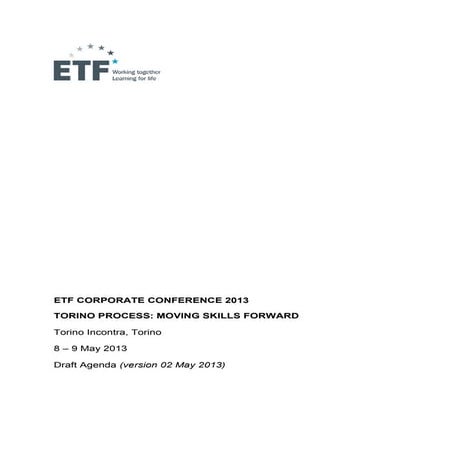 Torino process conference agenda draft 2 may 2013