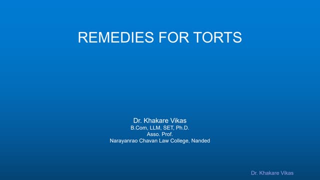 Tort remedies