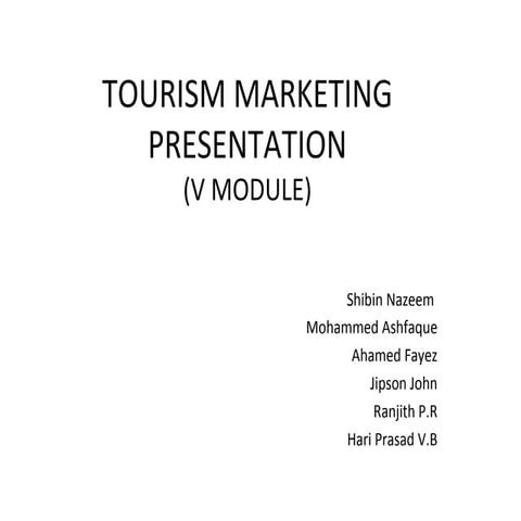 Tourism marketing presentation(titto sunny)
