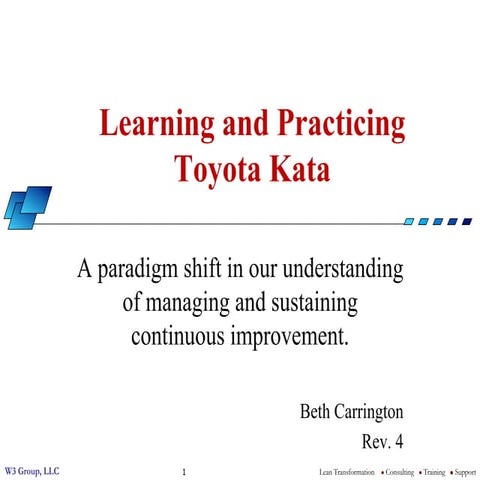 Toyota kata presentation 3.8.2011