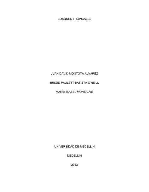Bosques  Tropicales