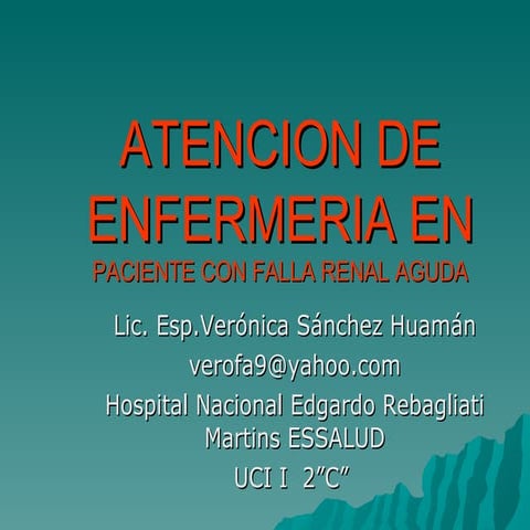 Atención de enfermería en paciente con falla renal aguda