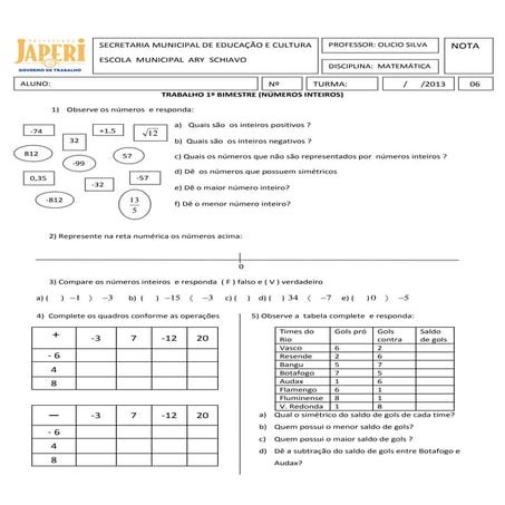 Trabalho 1º bimestre