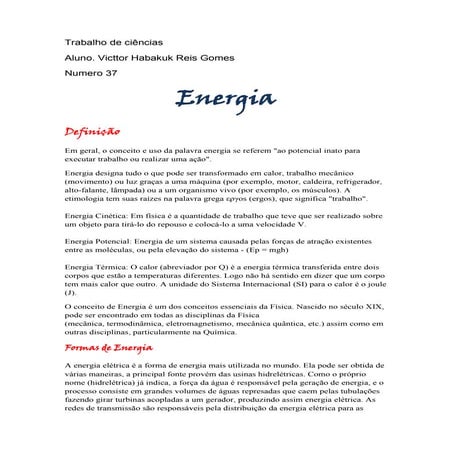 Trabalho de ciências Victor Habakuk