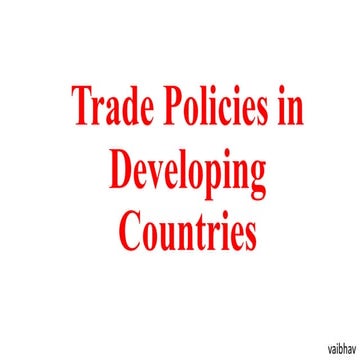 Trade policies in developing Countries