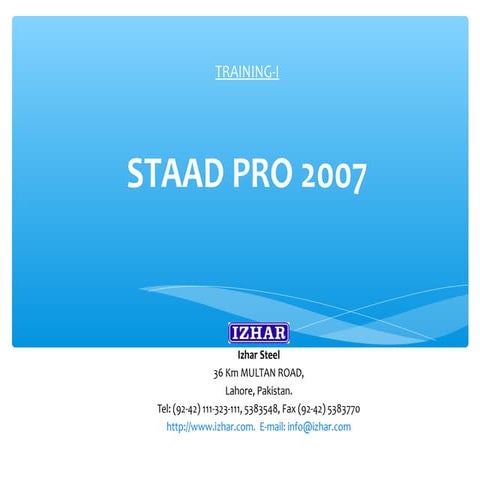 Training i-staad pro 2007
