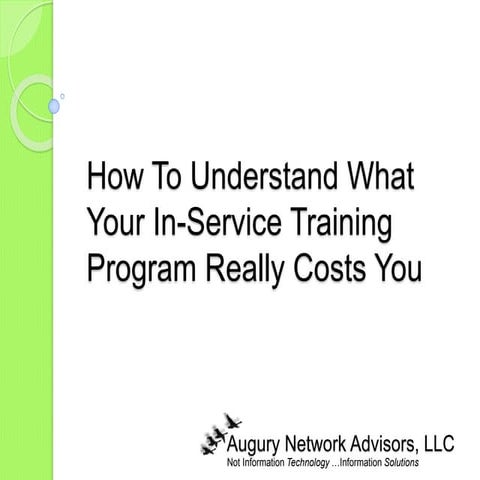 Training Costs Analysis Model Overview