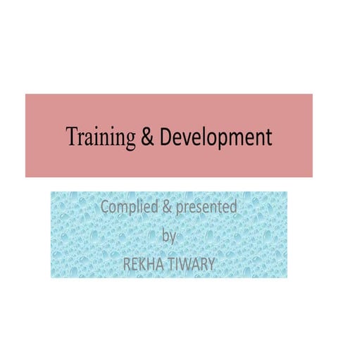 Training & development